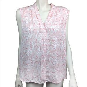 Halogen Pink & White Floral‎ Blouse